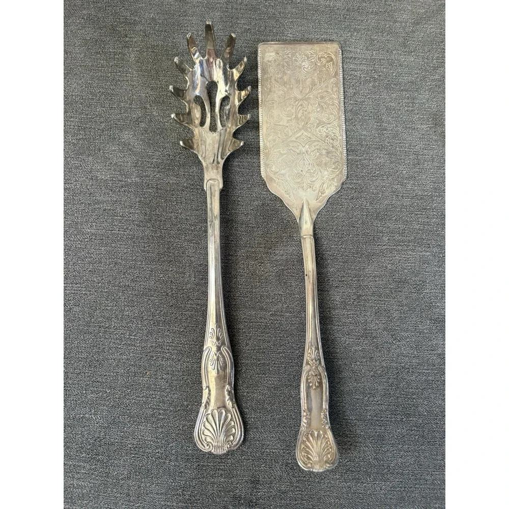 Vintage Silver Plated Sheffield Kings Pattern Lasagna Cake Server Pasta Server